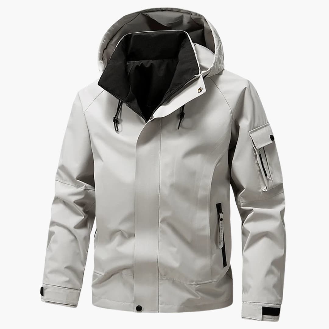 Waterproof Hooded Zip Up Mens Jacket with Pockets