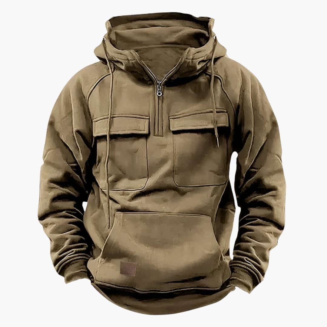 Men's Half Zip Hooded Sweatshirt with Pockets