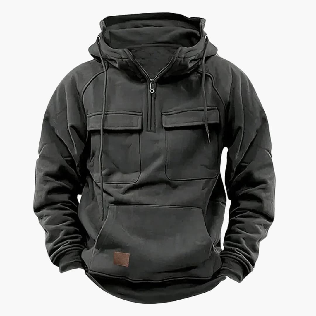 Men's Half Zip Hooded Sweatshirt with Pockets