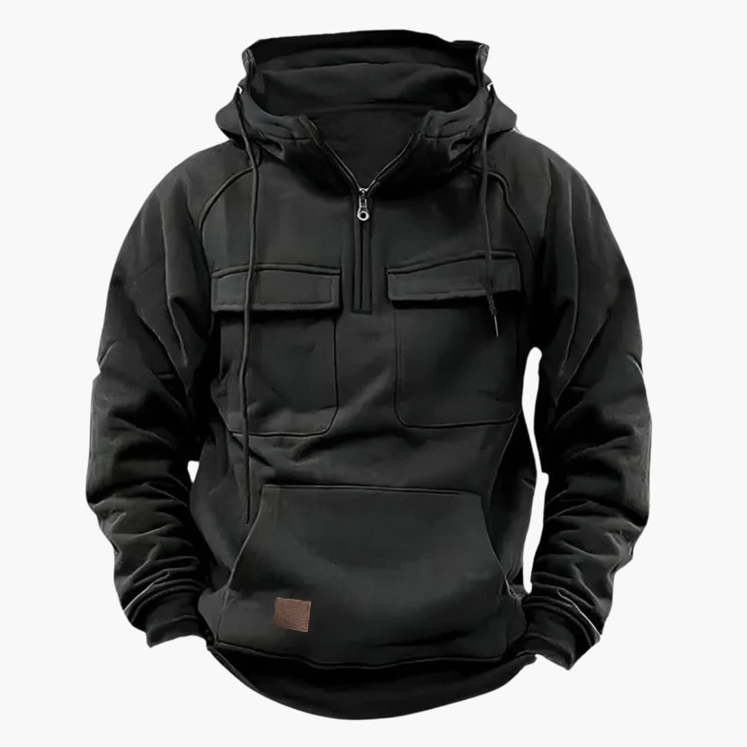 Men's Half Zip Hooded Sweatshirt with Pockets