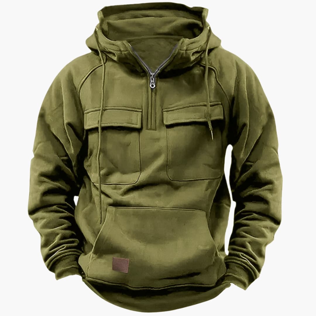 Men's Half Zip Hooded Sweatshirt with Pockets