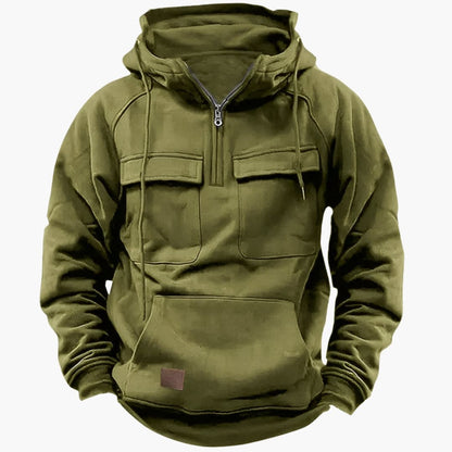 Men's Half Zip Hooded Sweatshirt with Pockets