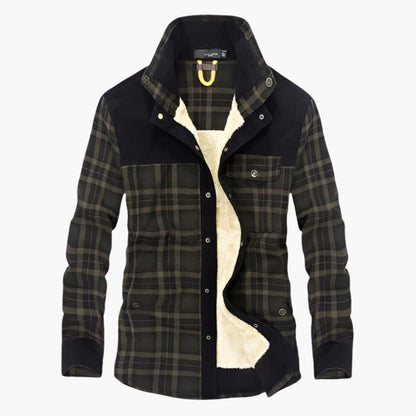 Classic Plaid Coat with Buttons and Side Pockets