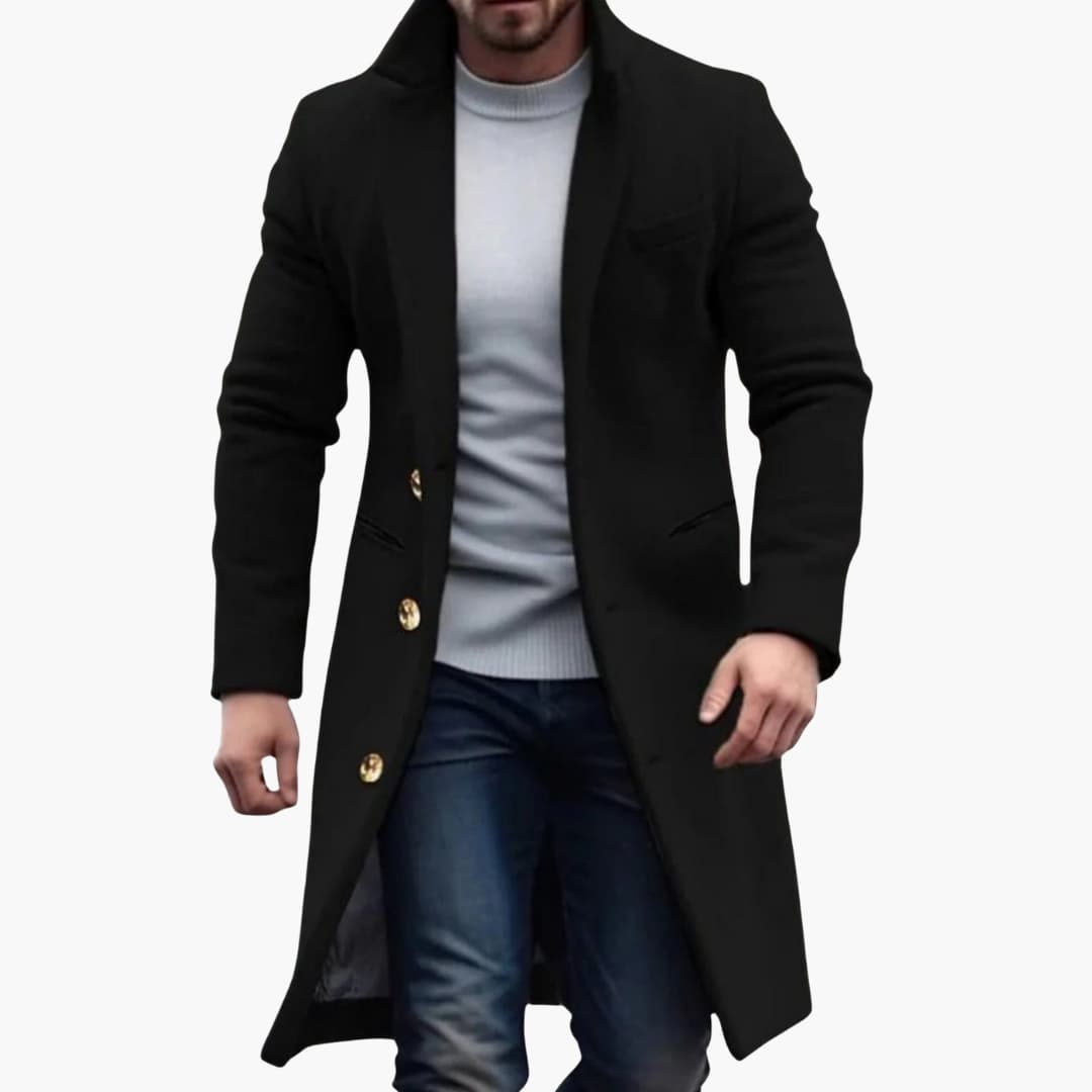 Classic Double Breasted Mens Overcoat