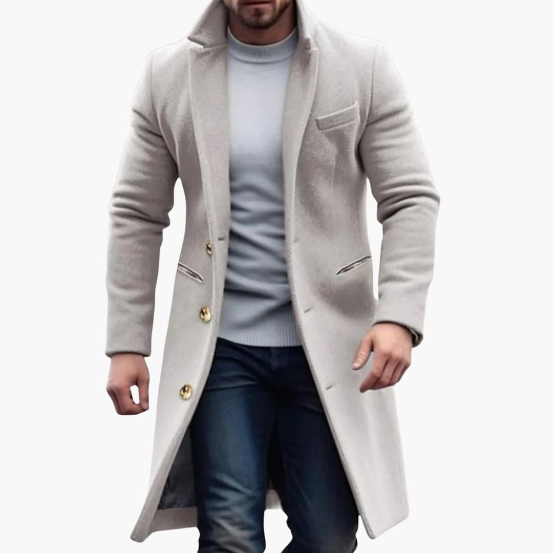 Classic Double Breasted Mens Overcoat