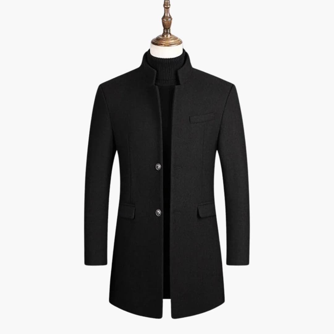Tall Men's Classic Overcoat with Buttons