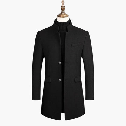 Tall Men's Classic Overcoat with Buttons