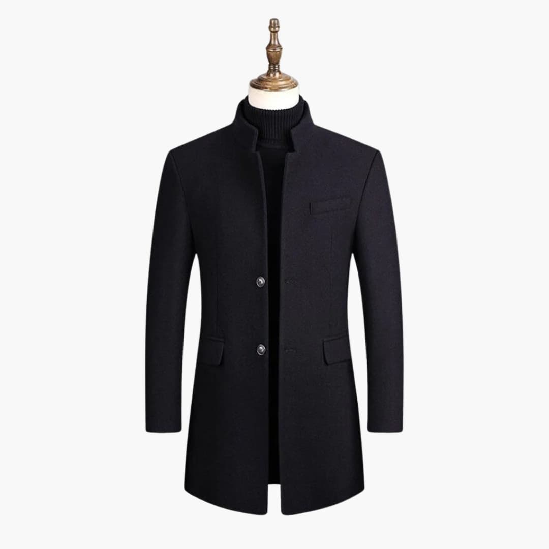 Tall Men's Classic Overcoat with Buttons