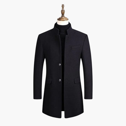 Tall Men's Classic Overcoat with Buttons