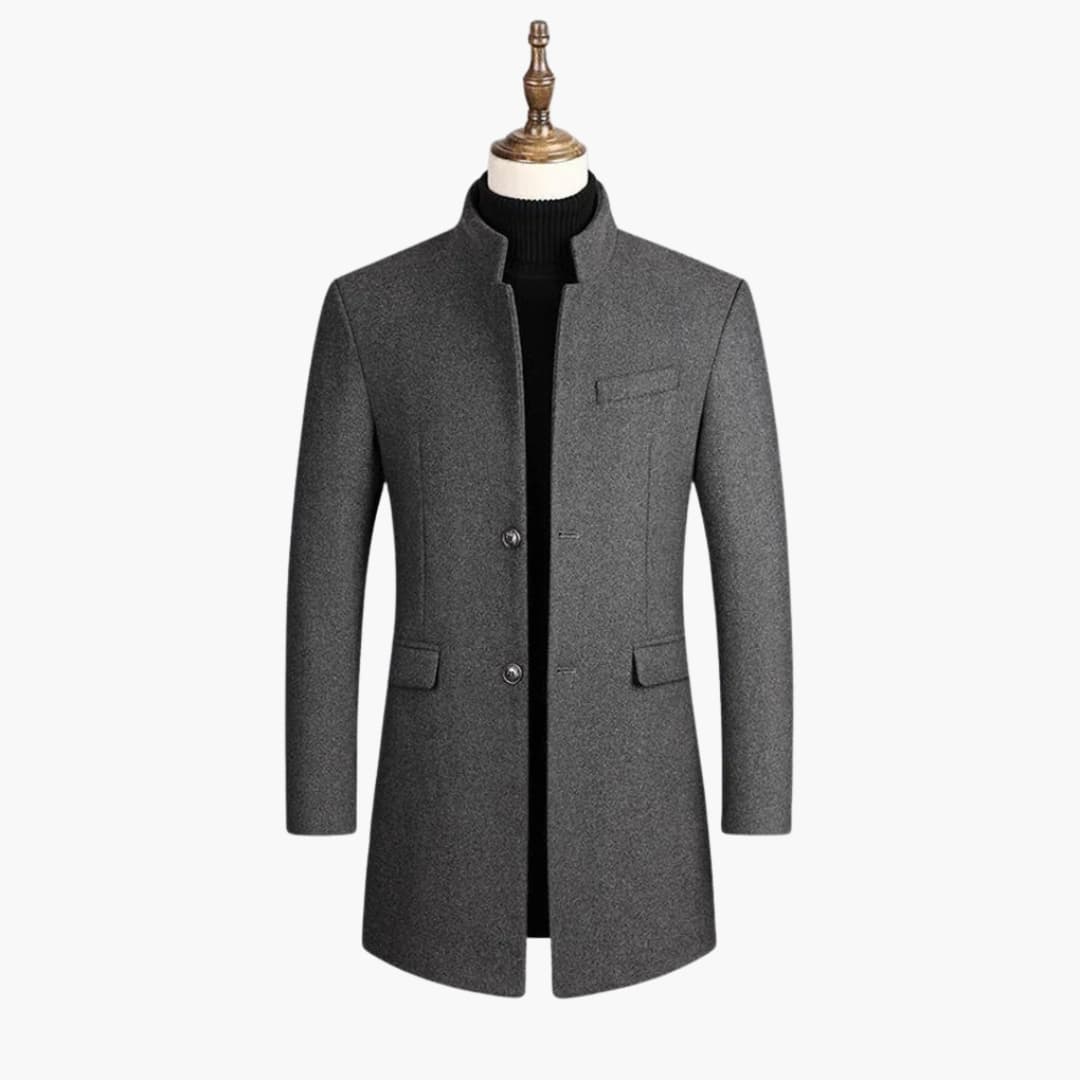 Tall Men's Classic Overcoat with Buttons