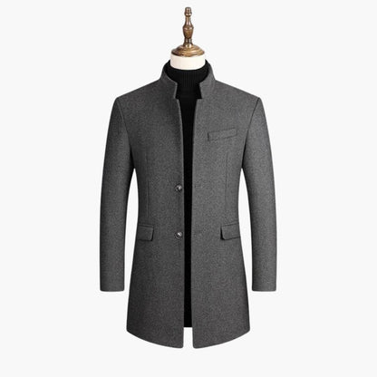 Tall Men's Classic Overcoat with Buttons
