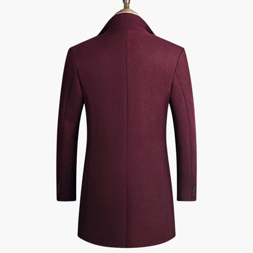Tall Men's Classic Overcoat with Buttons