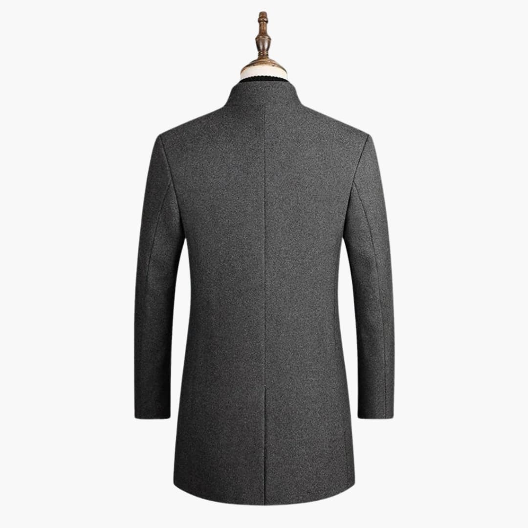 Tall Men's Classic Overcoat with Buttons