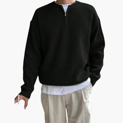 Men's Large Crew Neck Knitted Sweater
