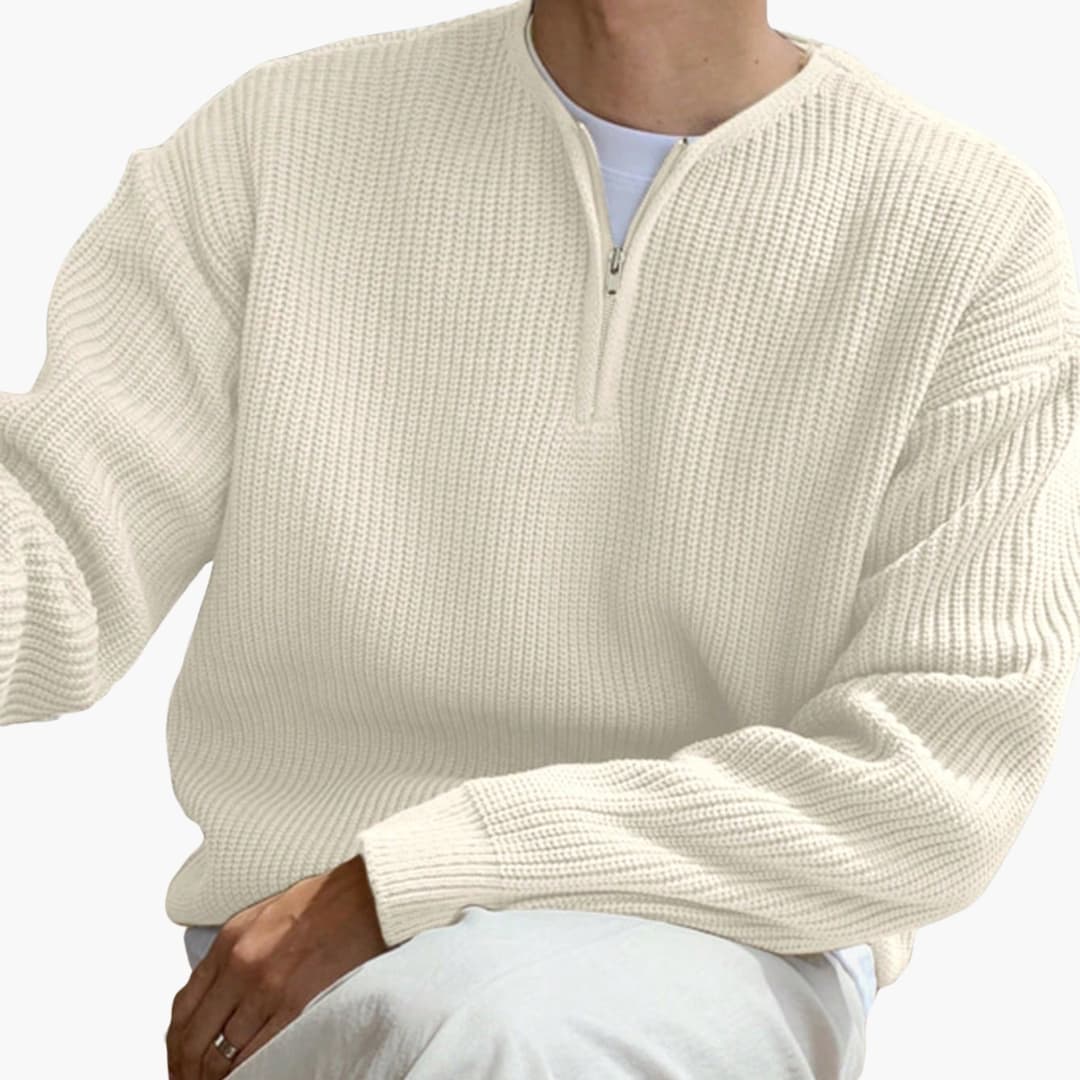 Men's Large Crew Neck Knitted Sweater