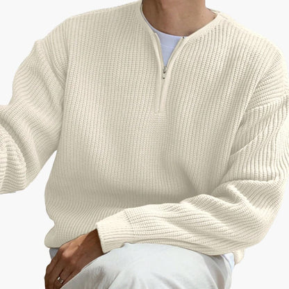 Men's Large Crew Neck Knitted Sweater
