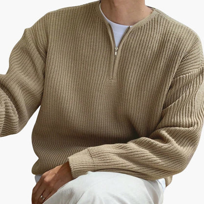 Men's Large Crew Neck Knitted Sweater