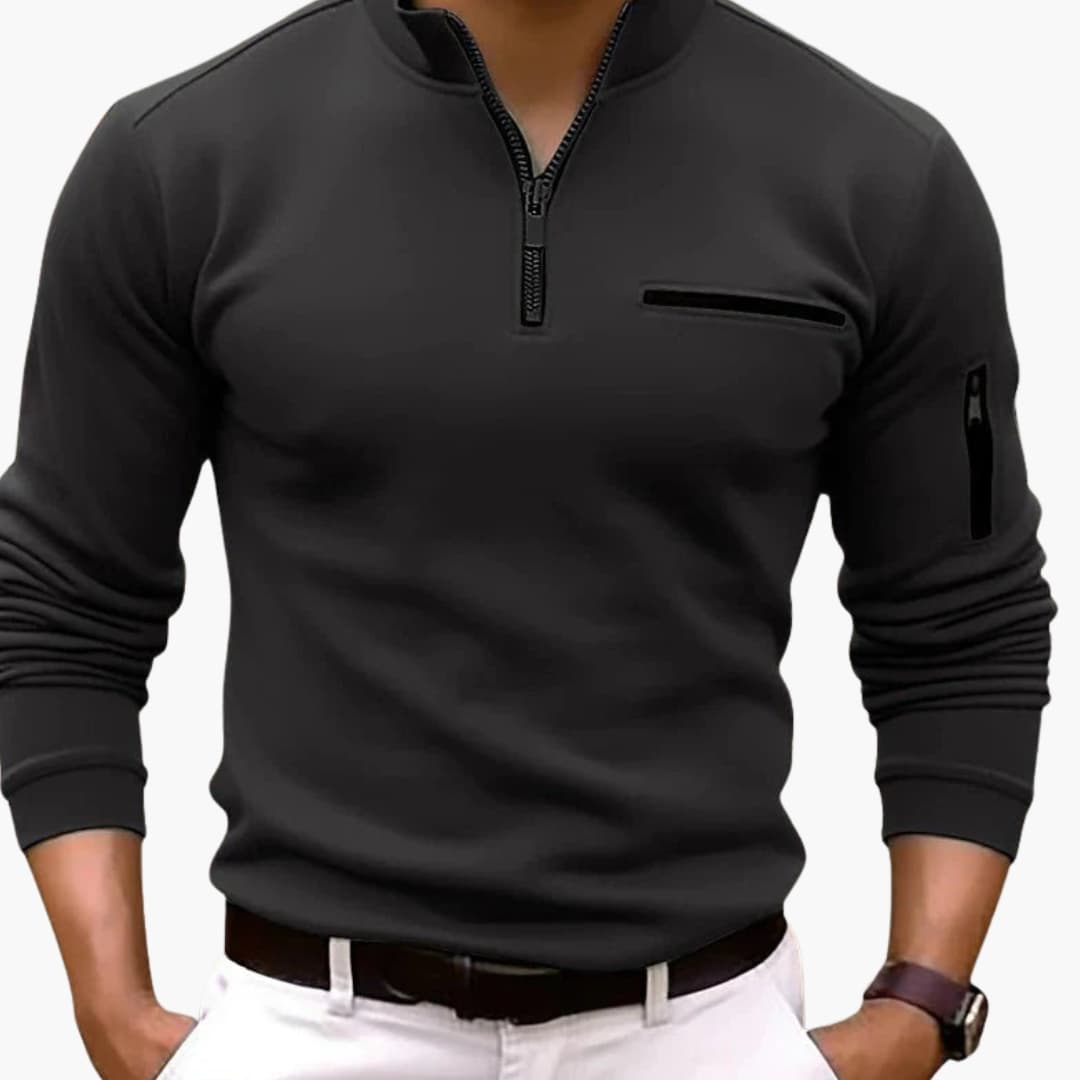 Men's Fleece Pullover with Zip Pocket - Vossary