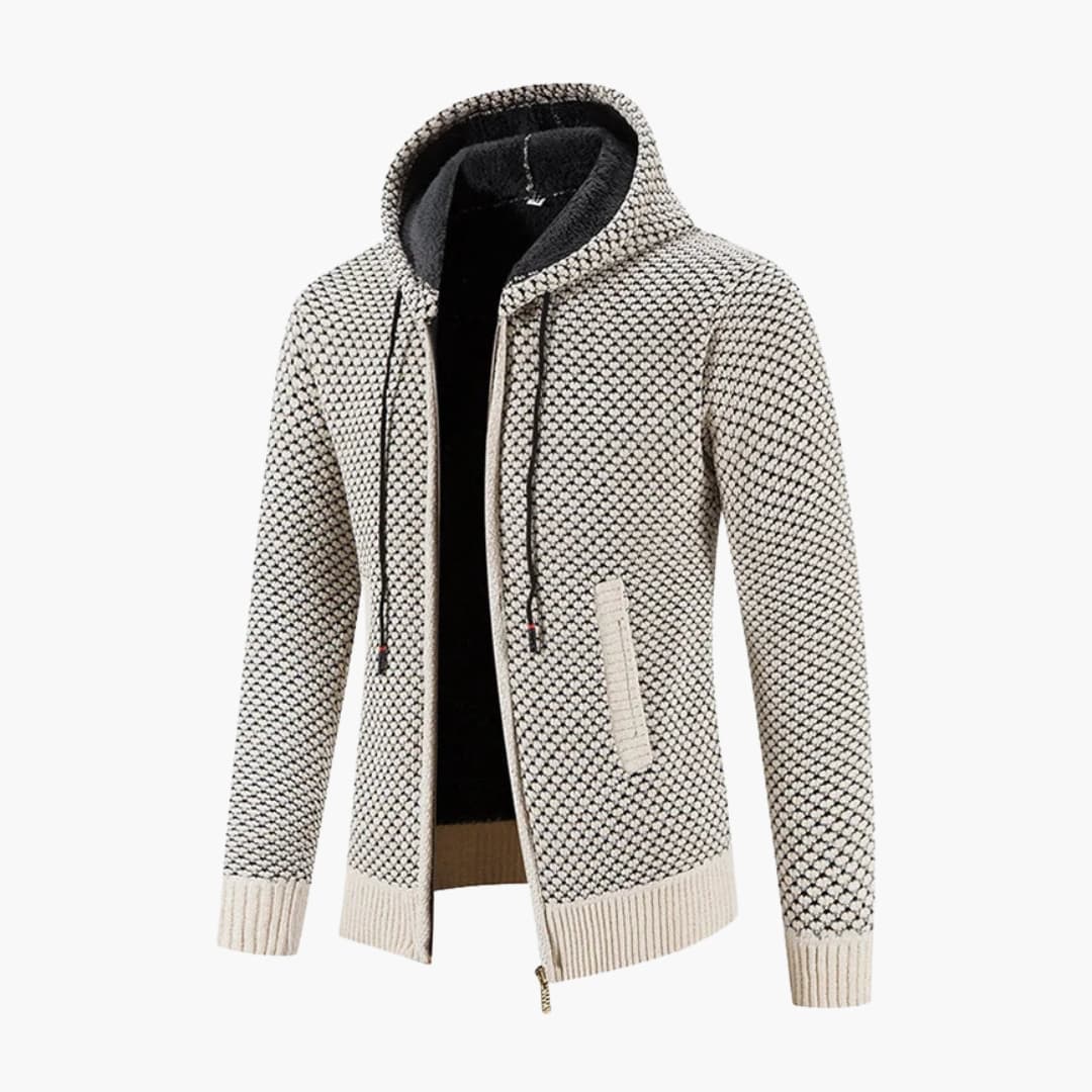 Warm Men's Zip Up Hooded Jacket - Vossary