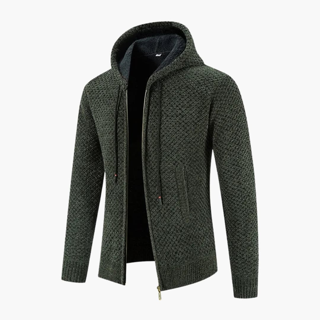 Warm Men's Zip Up Hooded Jacket