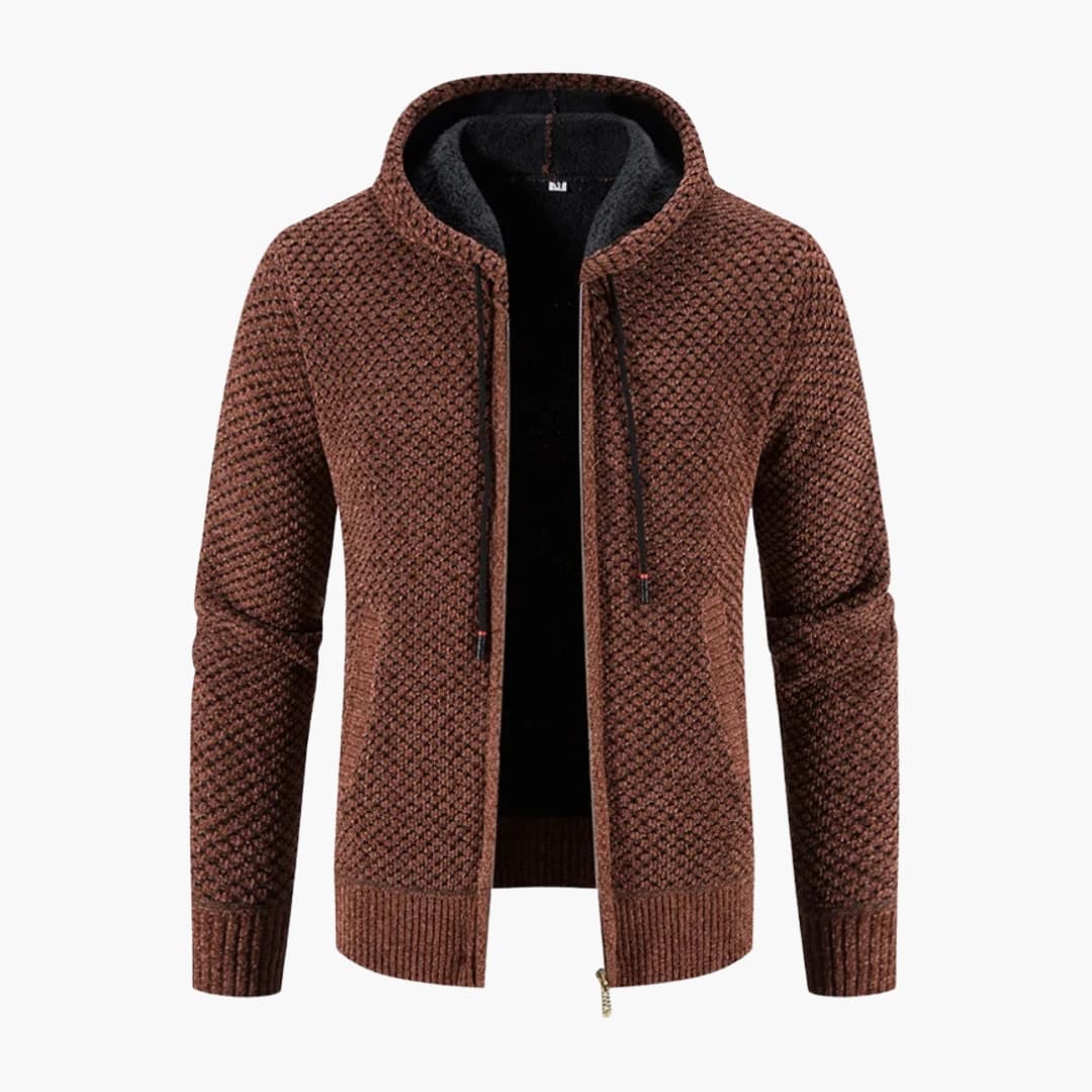 Warm Men's Zip Up Hooded Jacket