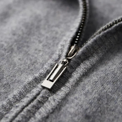 Men's Cozy Zip Cardigan with Ribbed Details