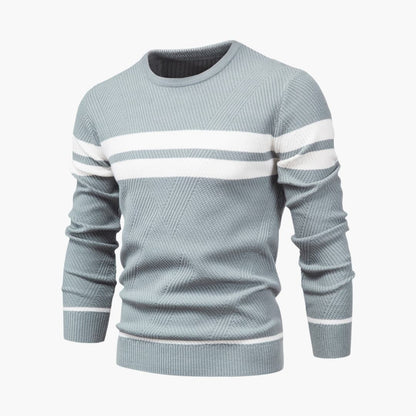 Classic Crew Neck Men's Striped Pullover Sweater
