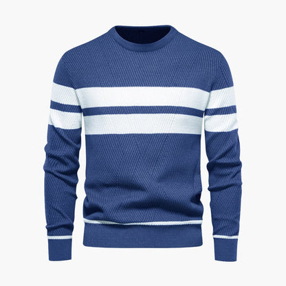 Classic Crew Neck Men's Striped Pullover Sweater