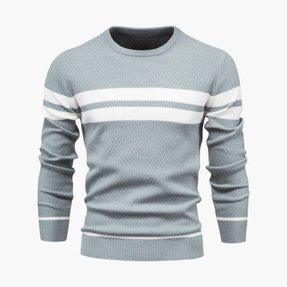 Classic Crew Neck Men's Striped Pullover Sweater