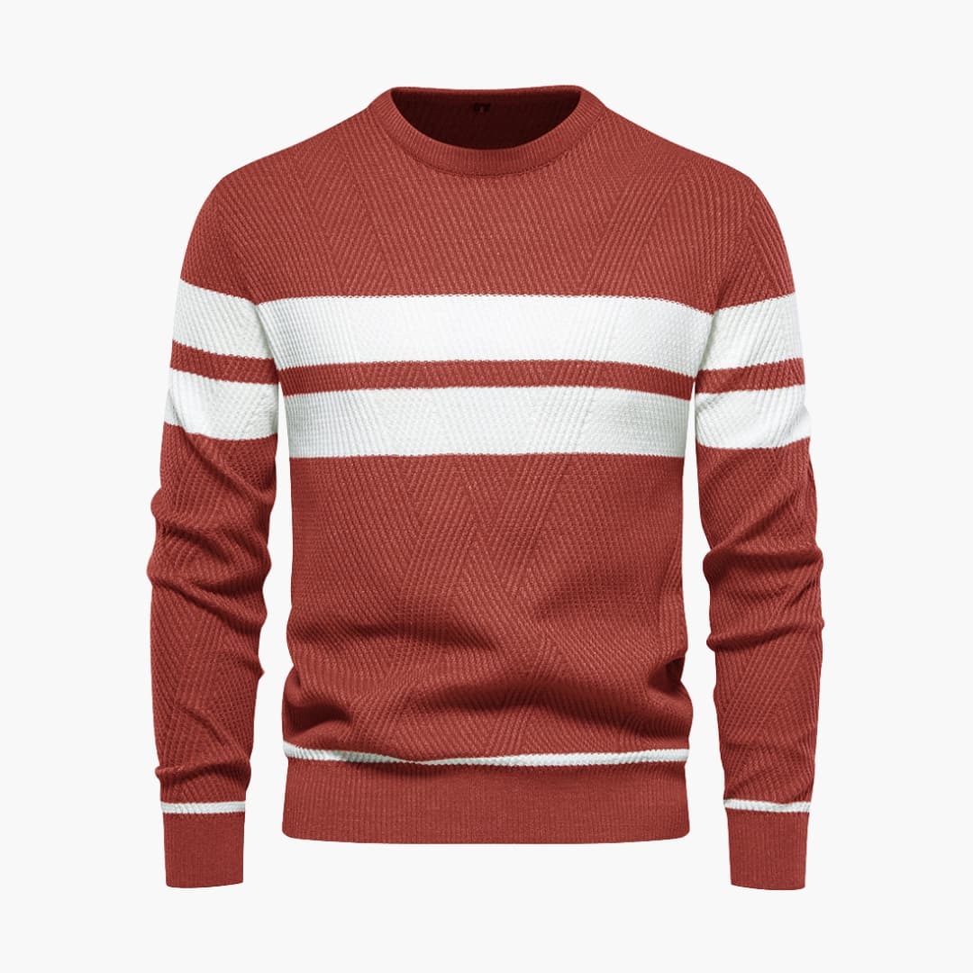 Classic Crew Neck Men's Striped Pullover Sweater