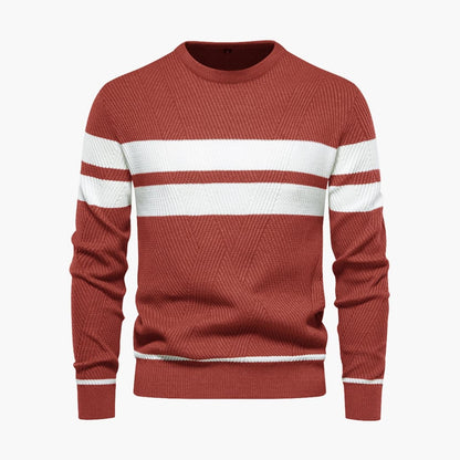Classic Crew Neck Men's Striped Pullover Sweater