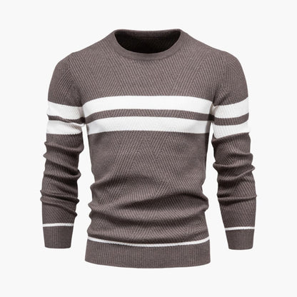 Classic Crew Neck Men's Striped Pullover Sweater