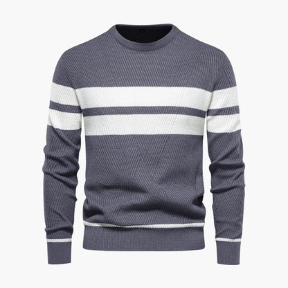 Classic Crew Neck Men's Striped Pullover Sweater