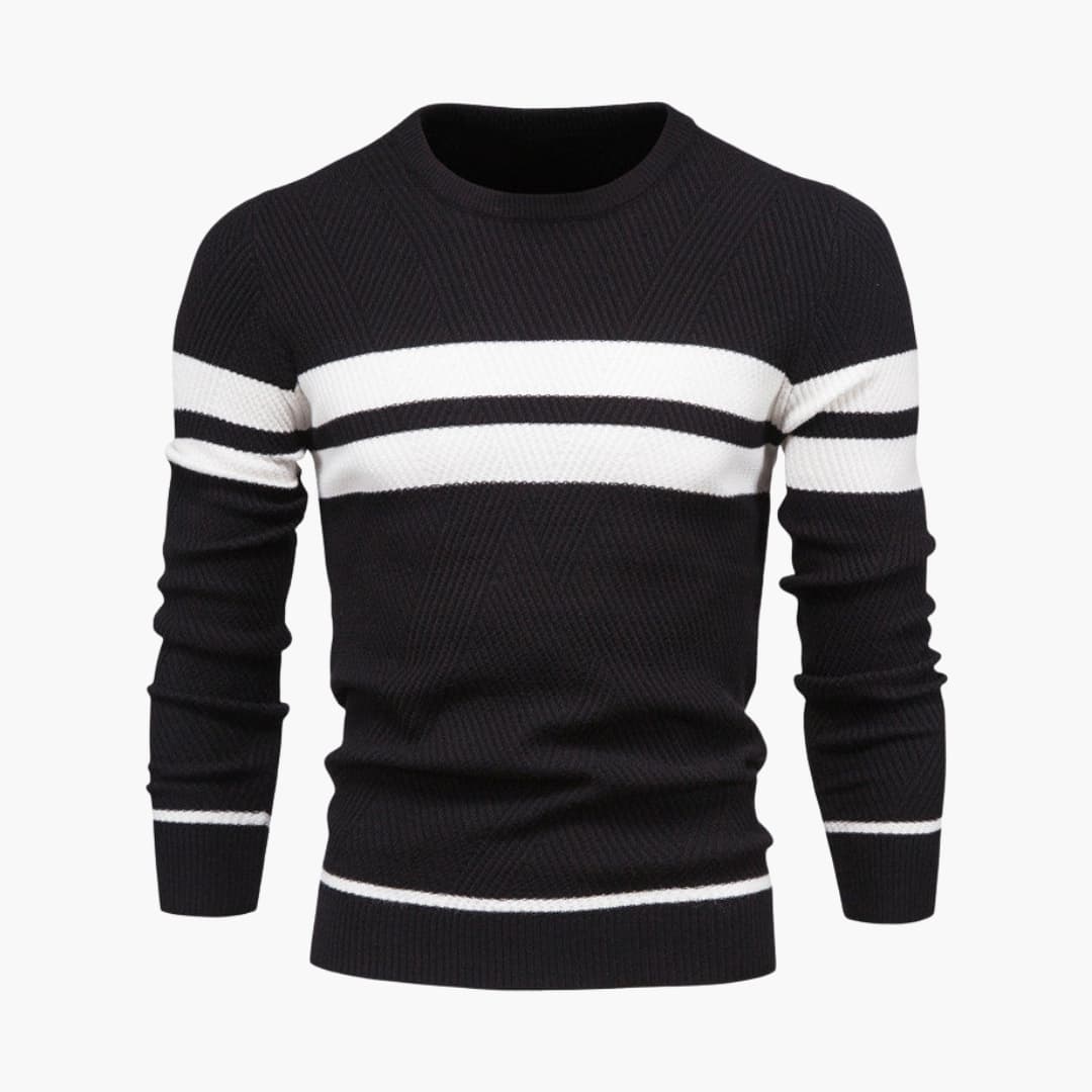 Classic Crew Neck Men's Striped Pullover Sweater