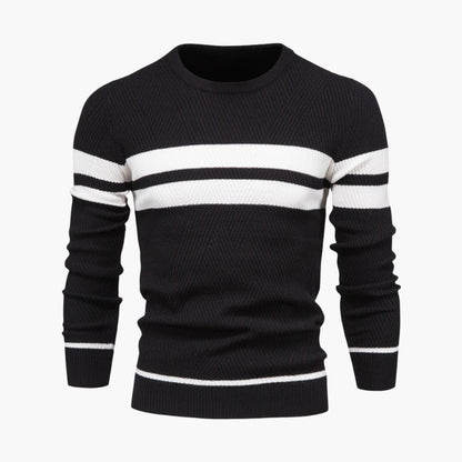 Classic Crew Neck Men's Striped Pullover Sweater