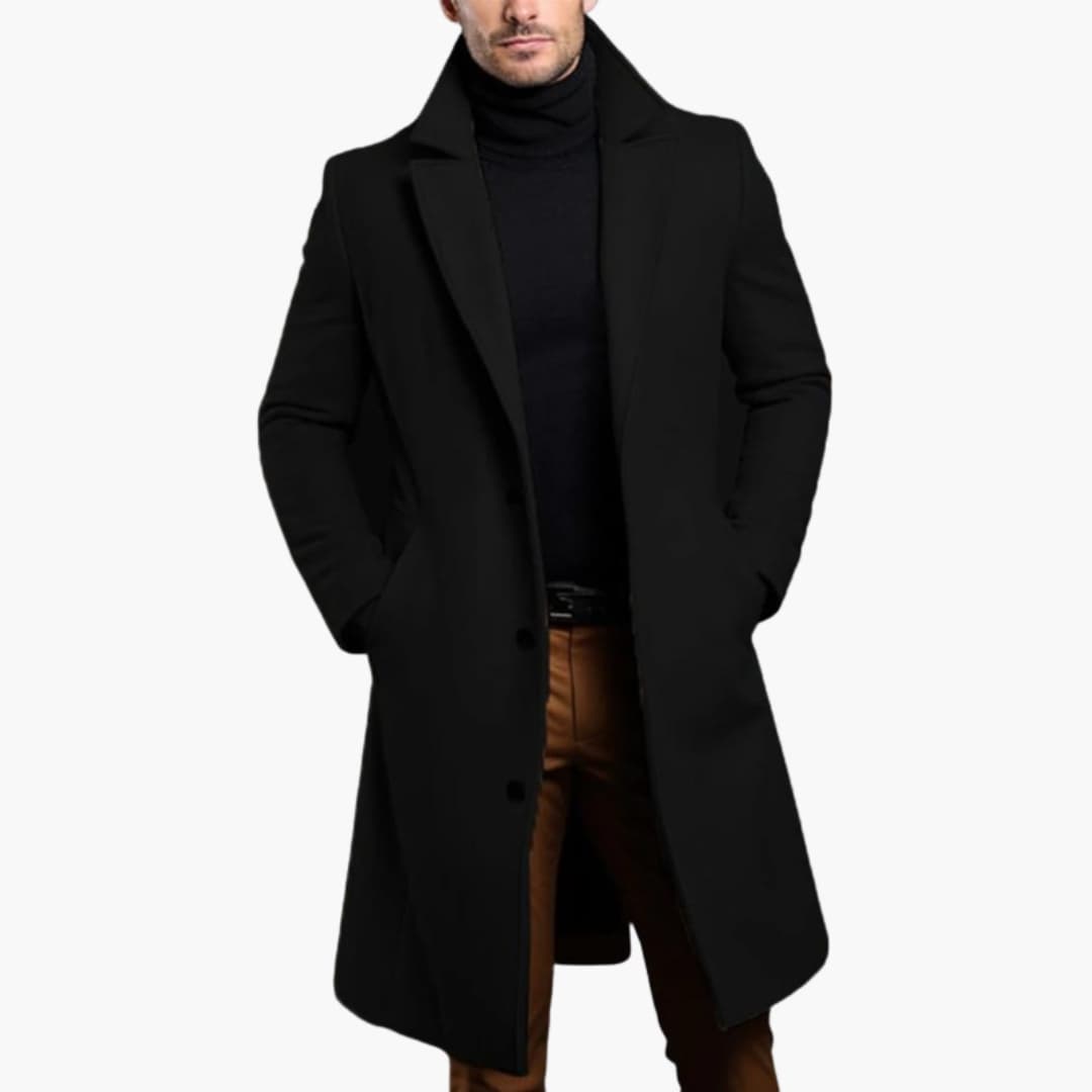Classic Men's Waterproof Trench Coat with Pockets - Vossary