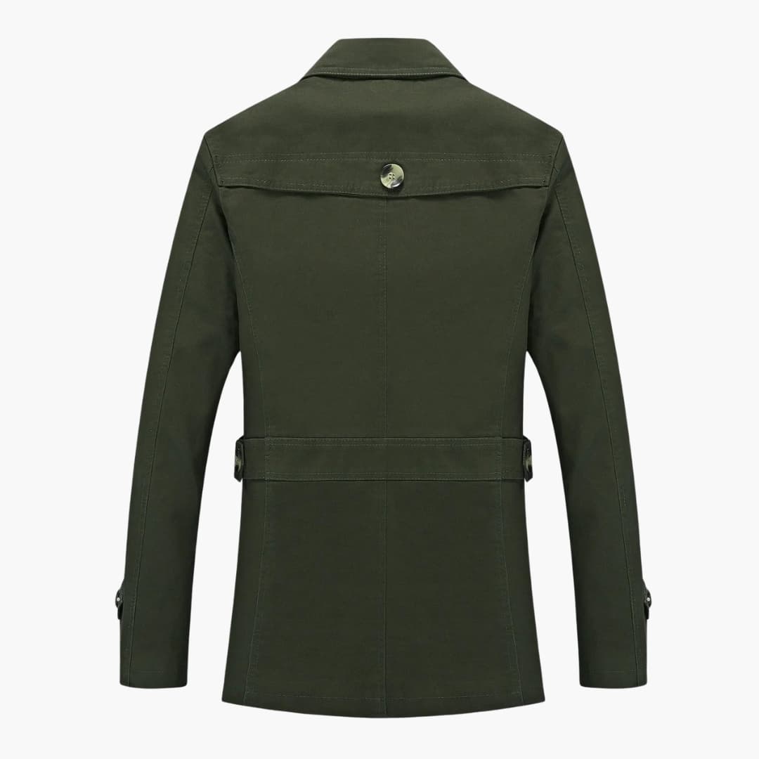 Classic Waterproof Men's Trench Coat with Pockets