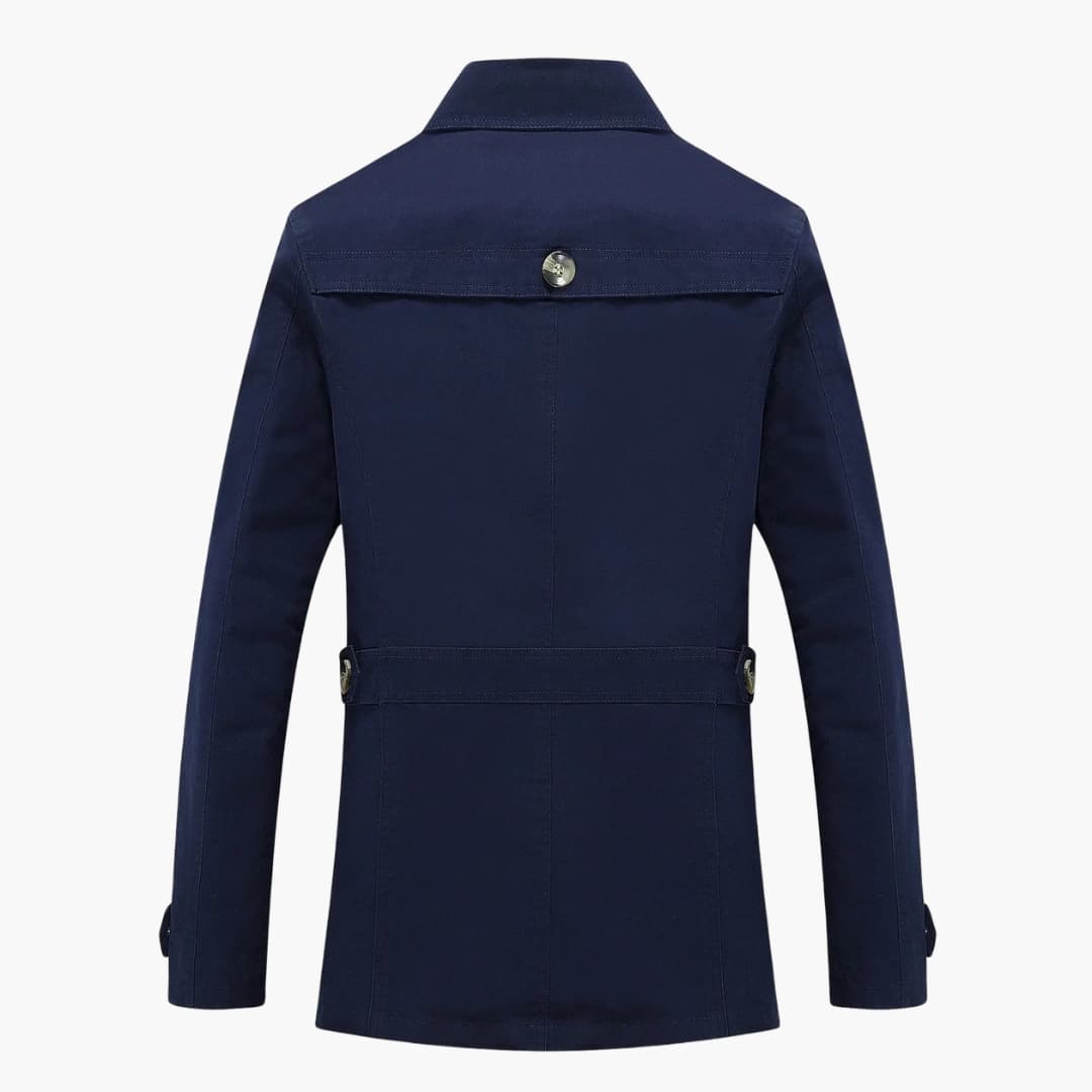 Classic Waterproof Men's Trench Coat with Pockets