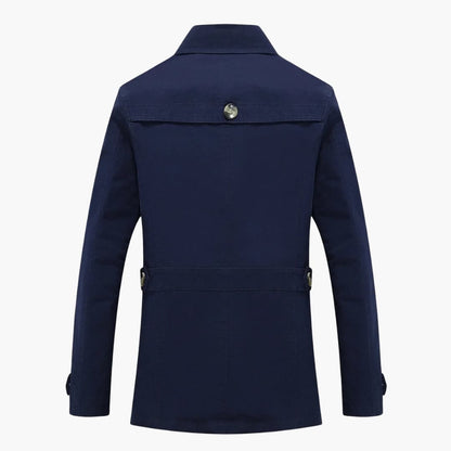 Classic Waterproof Men's Trench Coat with Pockets