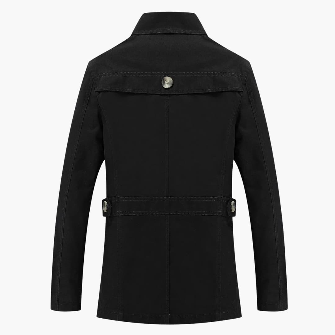 Classic Waterproof Men's Trench Coat with Pockets