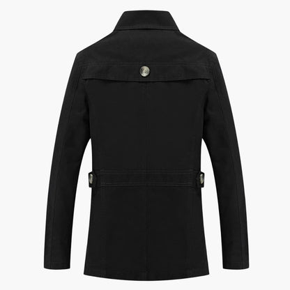 Classic Waterproof Men's Trench Coat with Pockets