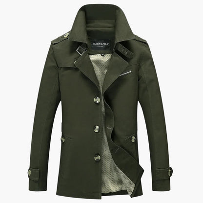 Classic Waterproof Men's Trench Coat with Pockets - Vossary