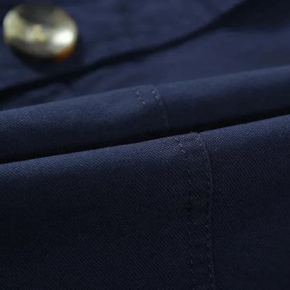 Classic Waterproof Men's Trench Coat with Pockets