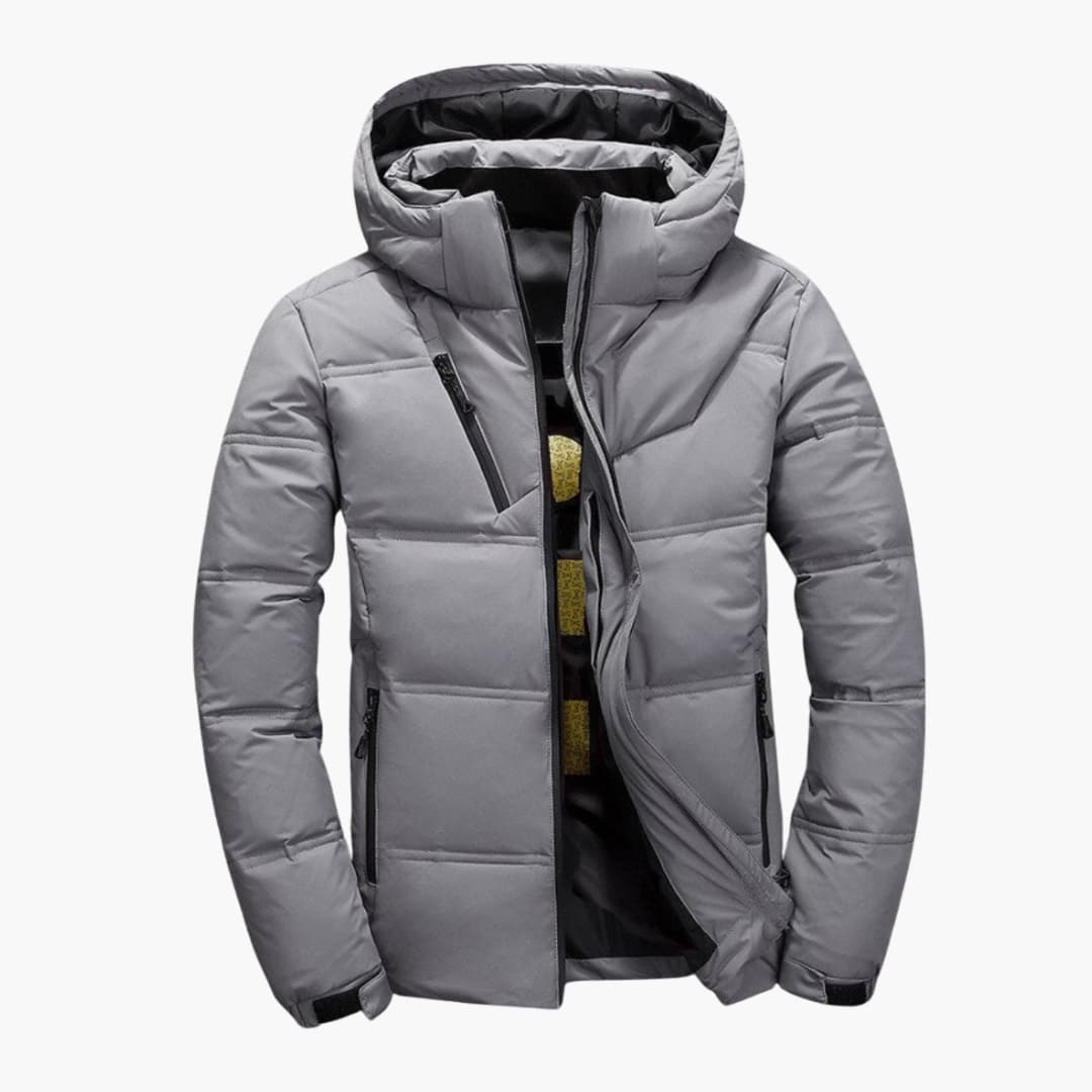 Warm Padded Parka Coat for Men with Hood - Vossary