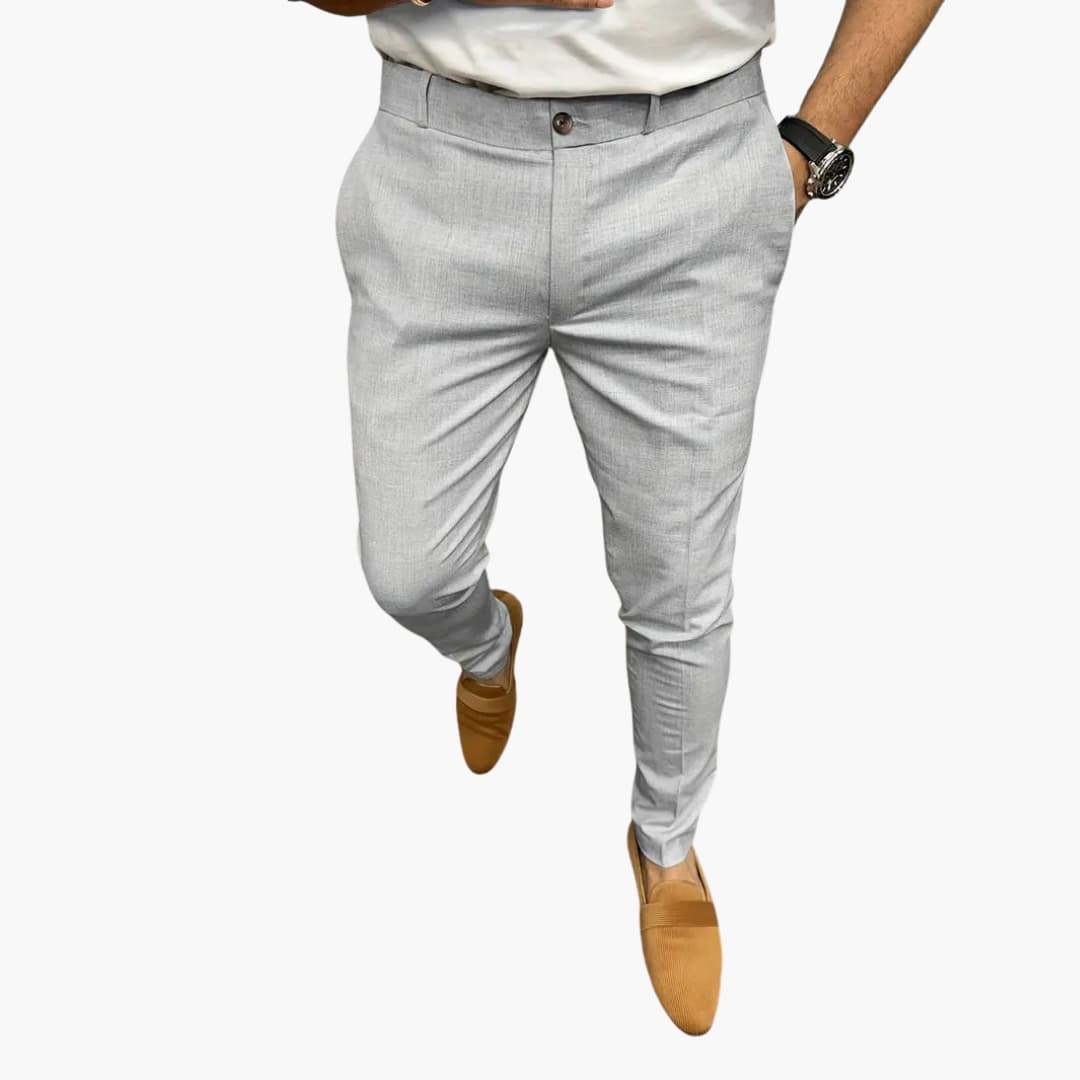 Men's Slim Fit Trousers with Side Pockets
