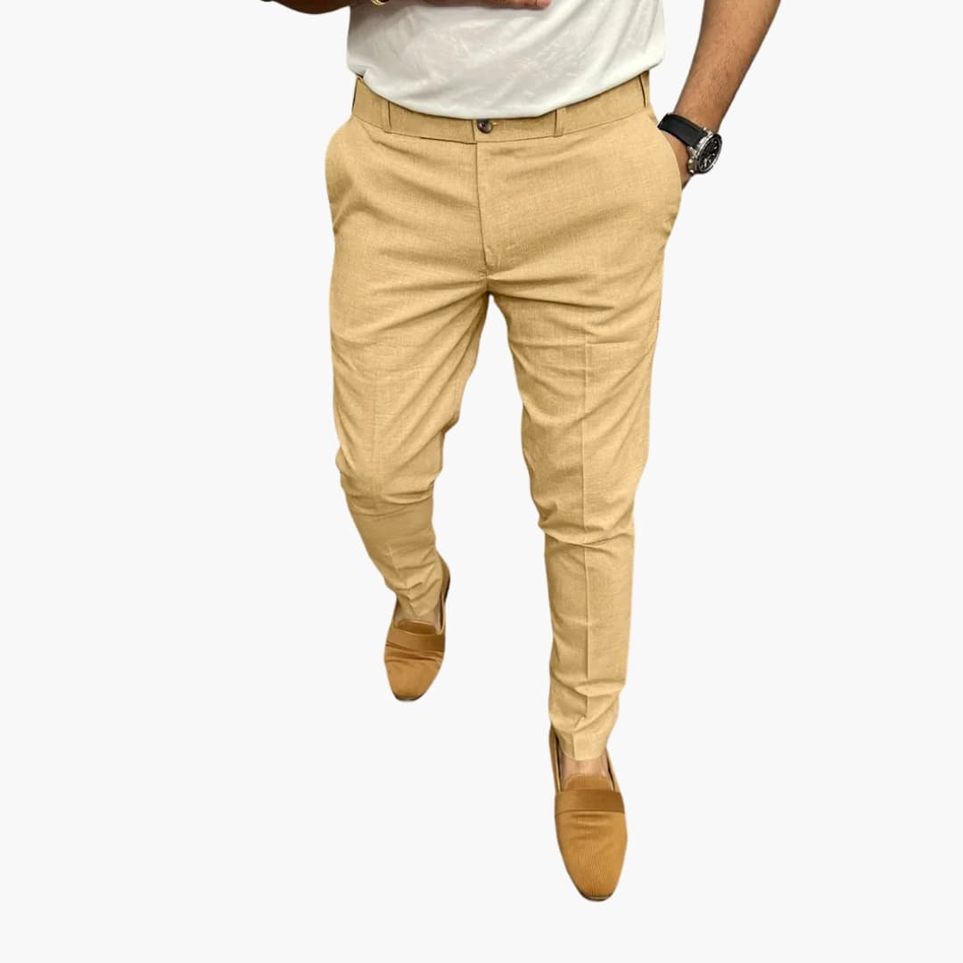 Men's Slim Fit Trousers with Side Pockets
