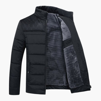 Quilted Mens Padded Jacket with High Collar