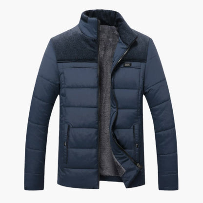 Quilted Mens Padded Jacket with High Collar