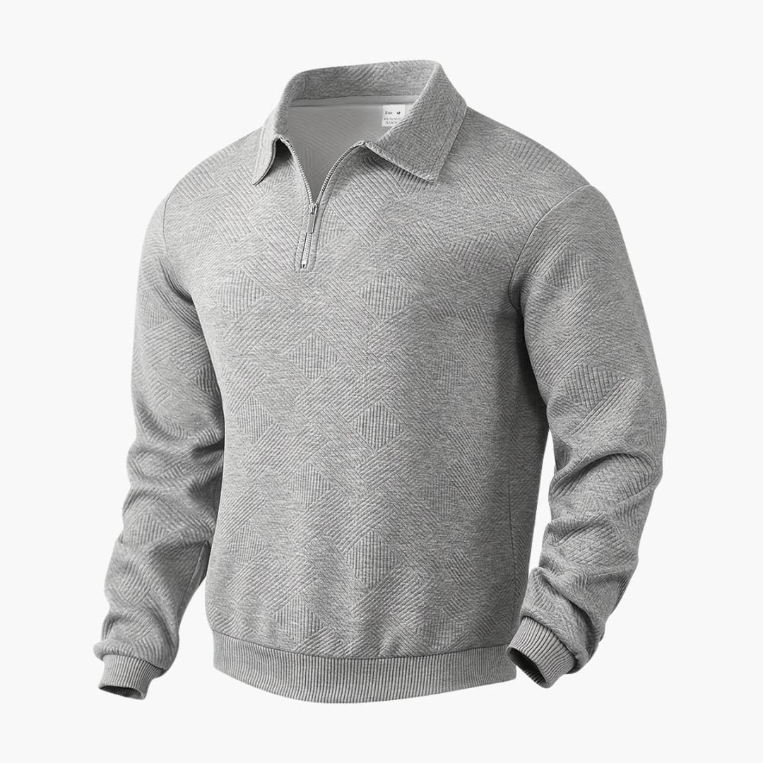 Men's Zip Up Crew Neck Sweater
