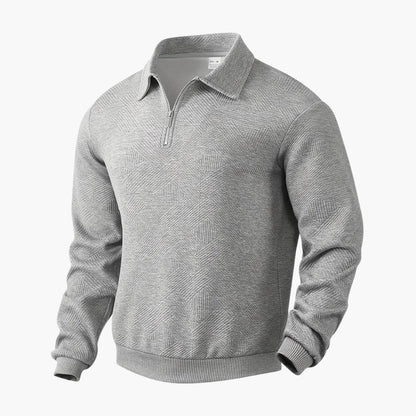 Men's Zip Up Crew Neck Sweater
